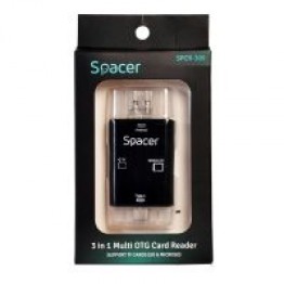 Cititor de carduri Spacer SPCR-309 , USB 3.1 Tip C , Negru